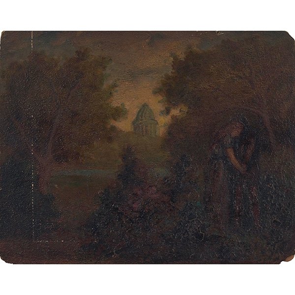 Claude Buck, (American, 1890-1974), Couple Embracing,: Claude Buck, (American, 1890-1974), Couple Embracing, oil on artist board, signed on verso, 9" x 11.5"
