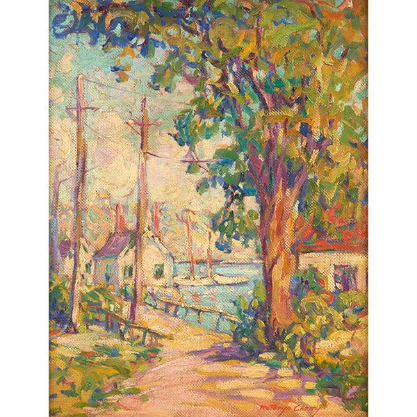 Kathryn Cherry, (American, 1880-1931), Gloucester, oil: Kathryn Cherry, (American, 1880-1931), Gloucester, oil on canvas board, signed lower right, 13.75" x 10.5"