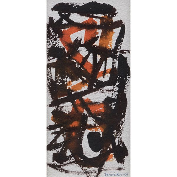 J. Jesse McVicker, (American, 1911-2004), Untitled,: J. Jesse McVicker, (American, 1911-2004), Untitled, 1959, watercolor, signed and dated lower right, 7.25" x 3.5"