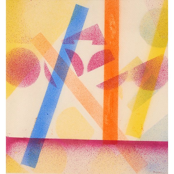 Emil Bisttram, (American, 1895-1976), Untitled, 1951,: Emil Bisttram, (American, 1895-1976), Untitled, 1951, watercolor, signed and dated on verso, stamped lower right, 16" x 14.5"