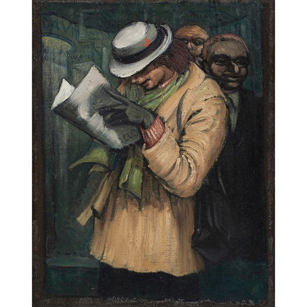 Albert Pels, (American, 1910-1998), Waiting for Work,: Albert Pels, (American, 1910-1998), Waiting for Work, oil on canvas, 17" x 13.5"