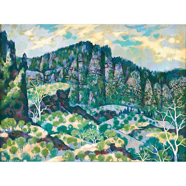 John Frederick Richardson, (American, 1906-1998), Oak: John Frederick Richardson, (American, 1906-1998), Oak Creek Canyon #1, Sedona, Arizona, oil on canvas, signed lower left, titled on label, 25.25" x 35.25"
