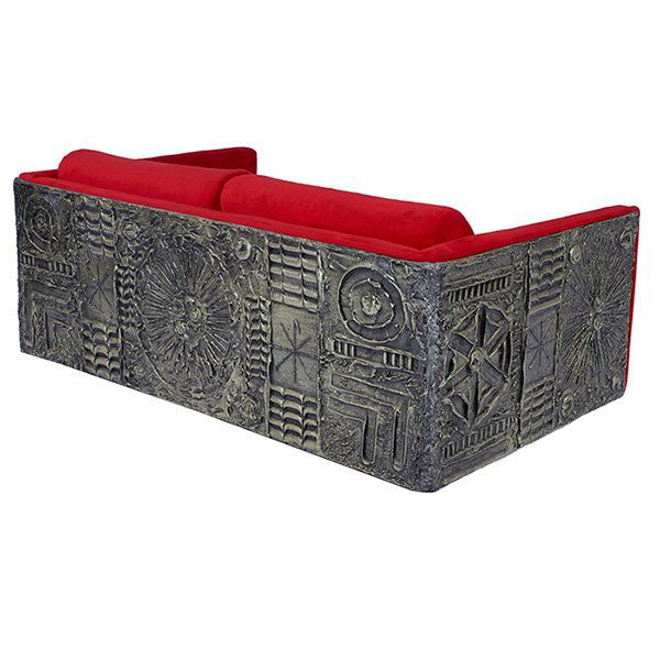 Adrian Pearsall, sofa / loveseat, Craft Associates,: Adrian Pearsall, sofa / loveseat, Craft Associates, bronzed resin over wood, original upholstery, 60"w x 40"d x 28"h