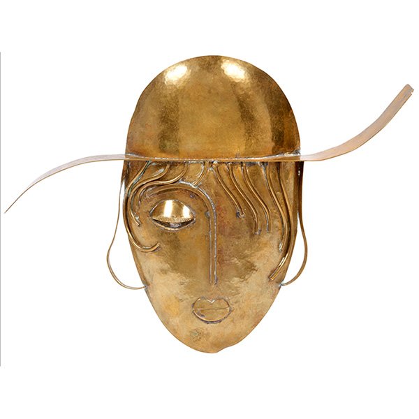 Margit Tevan, sculpture, Hungary, 1930s, hand-forged: Margit Tevan, sculpture, Hungary, 1930s, hand-forged brass, stamped "TEVAN", 13.5"w x 10"h