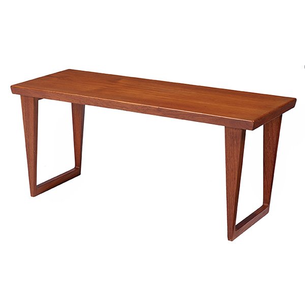 Kai Kristiansen, small bench / table, Aksel Kjersgaard,: Kai Kristiansen, small bench / table, Aksel Kjersgaard, Denmark, teak, signed, 34.25''w x 13.5''d x 15.5''h