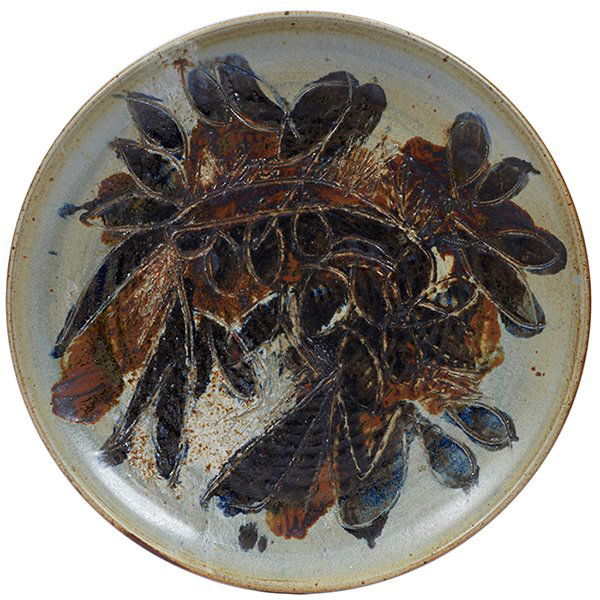 Robert Sperry, charger, glazed stoneware, signed,: Robert Sperry, charger, glazed stoneware, signed, 18.75"dia.