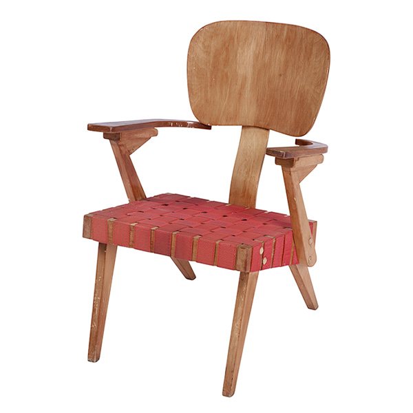 Russell Spanner, Ruspan armchair, Spanner Products,: Russell Spanner, Ruspan armchair, Spanner Products, Canada, c.1950, birch, webbing, unsigned, 22.5"w x 22"d x 31"h