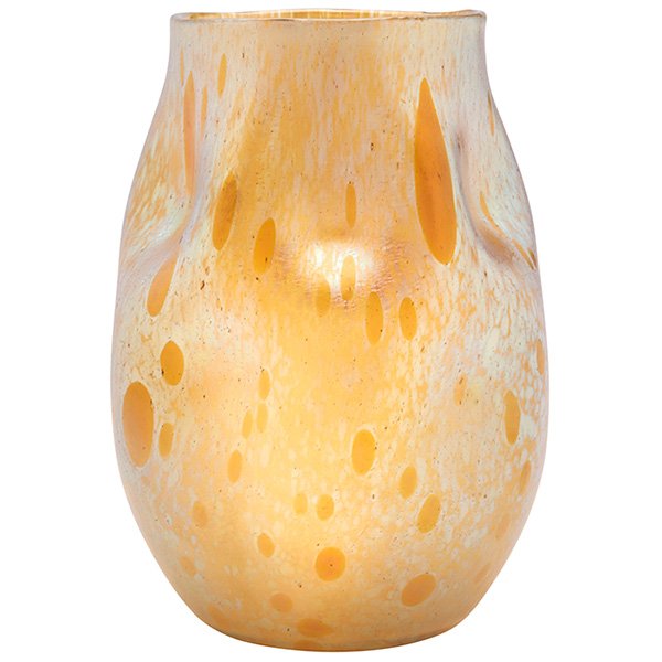 Loetz Astraea vase 5"dia x 6.5"h: Loetz, Astraea vase, Austria, decorated glass, unsigned, 5"dia x 6.5"h