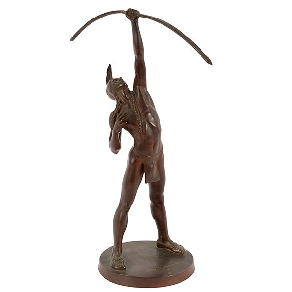 Philip Shelton Sears, (American, 1867-1953),: Philip Shelton Sears, (American, 1867-1953), Pumananqwet (He Who Shoots the Stars), 1929, bronze, signed and dated, 15.5"h