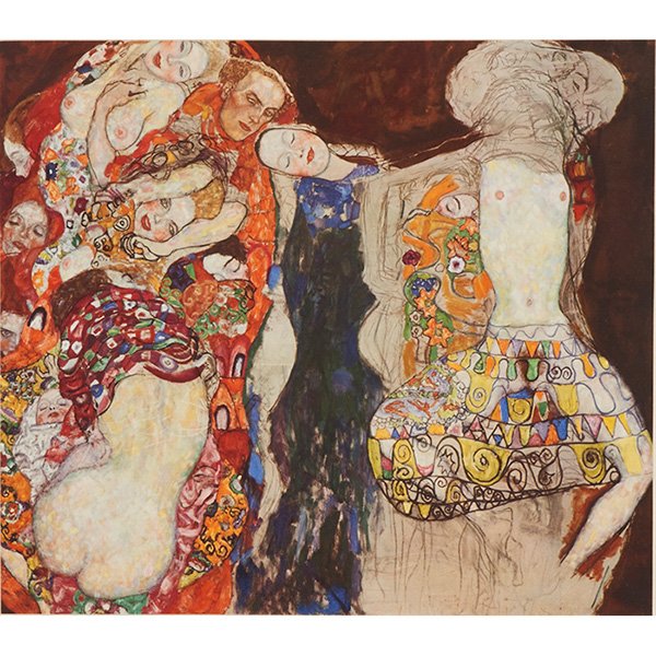 Gustav Klimt, (Austrian, 1862-1918), Bridal Progress,: Gustav Klimt, (Austrian, 1862-1918), Bridal Progress, 1931, collotype, signed in the plate, 10.5" x 11.75"