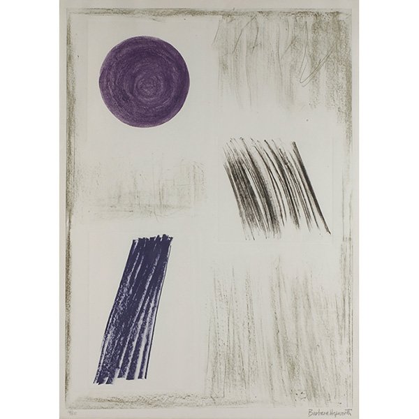 Barbara Hepworth, (British, 1903-1975), Autumn Shadow,: Barbara Hepworth, (British, 1903-1975), Autumn Shadow, 1969, color lithograph, signed in pencil lower right, edition of 60, 30" x 22"