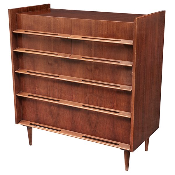 Edmund Spence dresser / cabinet 42"w x 20.5"d x 45.25"h: Edmund Spence, dresser / cabinet, Sweden, 1950s, walnut, birch, stamped "Made in Sweden", 42"w x 20.5"d x 45.25"h