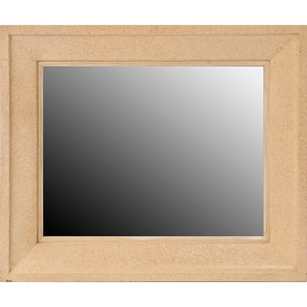 Paul Frankl wall mirror 36"w x 2.5"d x 30"h: Paul Frankl, wall mirror, Johnson Furniture Co., 1940s, cork, stained wood, unsigned, 36"w x 2.5"d x 30"h