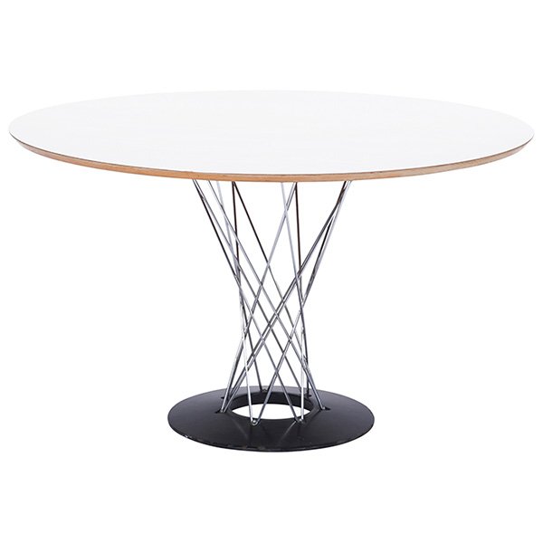 Isamu Noguchi: Isamu Noguchi, Cyclone dining table, model 312, Knoll, USA, 1977, laminated plywood, chrome-plated and enameled steel, unsigned, 48"dia. x 28"h