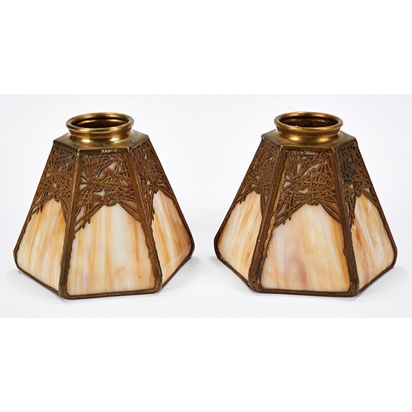 The Handel Lamp Company shades, pair 5.5"dia x 5"h (1 of 1)