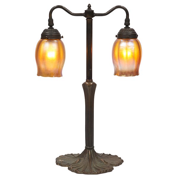 Non-Ferrous Metals / L.C. Tiffany two-light table lamp (1 of 1)