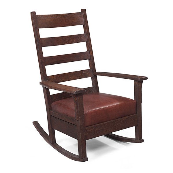 Arts & Crafts high-back rocker 27.5"w x 36"d x 42"h (1 of 1)