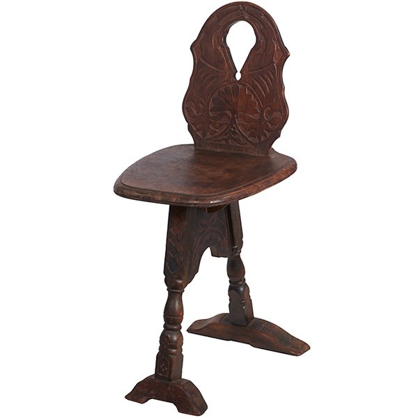 Wendell Volk, attribution carved chair 13"w x 15.5"d x (1 of 1)