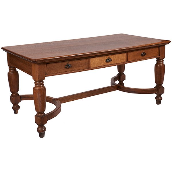 American Arts & Crafts Period partner's desk 71''w x: American Arts & Crafts Period, partner's desk, oak, 71"w x 37"d x 32"h