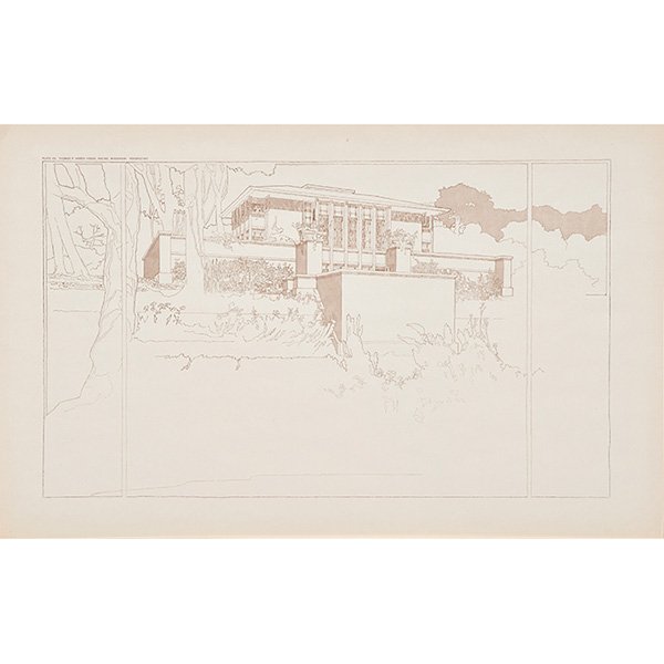 Frank Lloyd Wright (1867-1959) Wasmuth Portfolio print, (1 of 2)