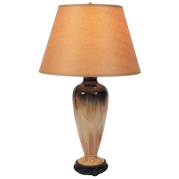 Fulper Pottery Co. lamp base ceramic: 4.75"dia x 11.5"h; (1 of 1)