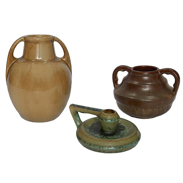 Fulper Pottery Co. two vases and a chamberstick (1 of 1)