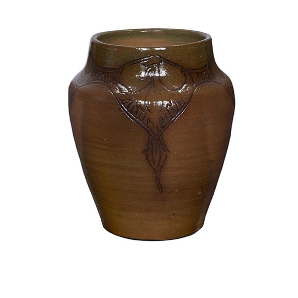 Charles Thomas Scott (b. 1876) Peacock vase 5.25"dia x (1 of 1)