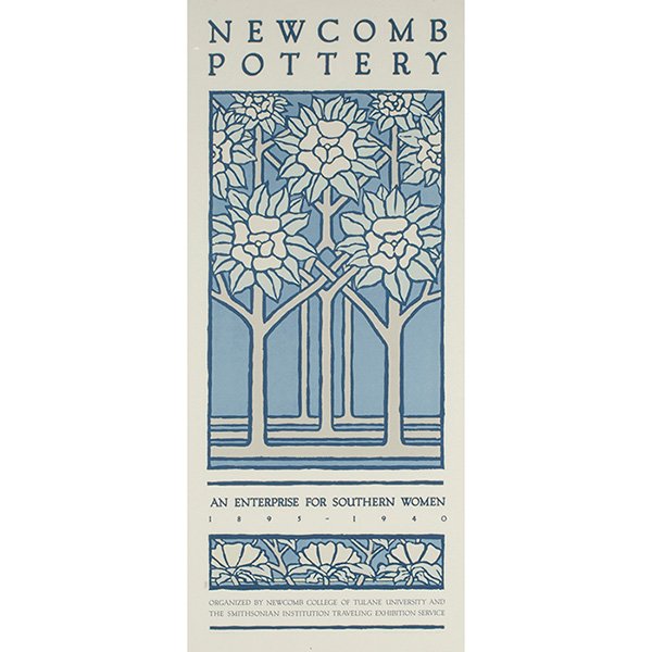 Newcomb Pottery exhibition poster, An Enterprise for: Newcomb Pottery, exhibition poster, An Enterprise for Southern Women 1895-1940, 1984, framed, image 26" x 10": frame: 36.25" x 21.25"