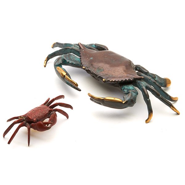 Artist Unknown Crab sculpture larger: 3.5"w x 8.5"l (1 of 1)