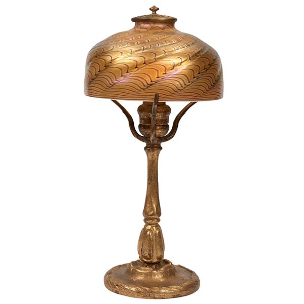 Tiffany Studios lamp base, #608 7.5"dia x 15"h (1 of 1)