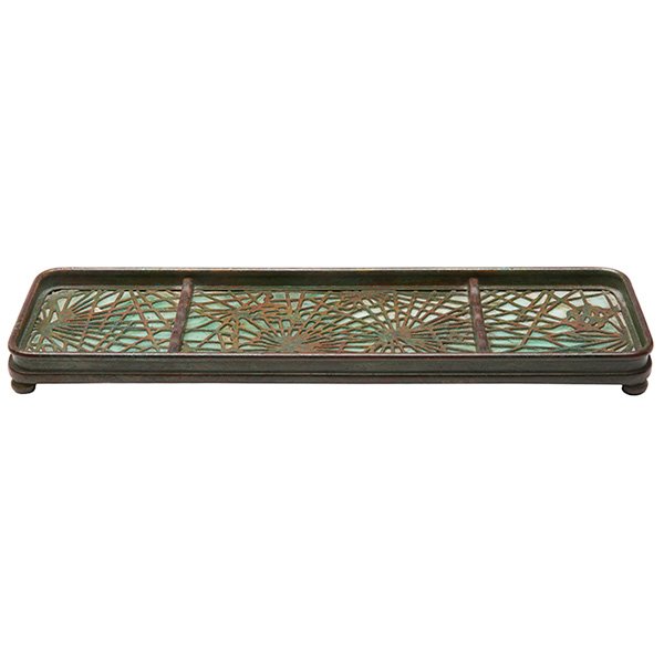 Tiffany Studios Pine Needle pen tray, #1004 2.75"w x (1 of 2)