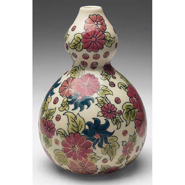 Zsolnay Pecs vase 5"dia x 8"h (1 of 3)