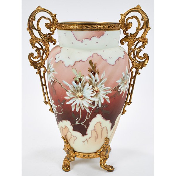 C.F. Monroe Company Wave Crest handled vase 10"w x (1 of 1)