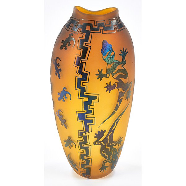 Louis Via Lizards vase 6.25" x 4"d x 13.25"h (1 of 2)