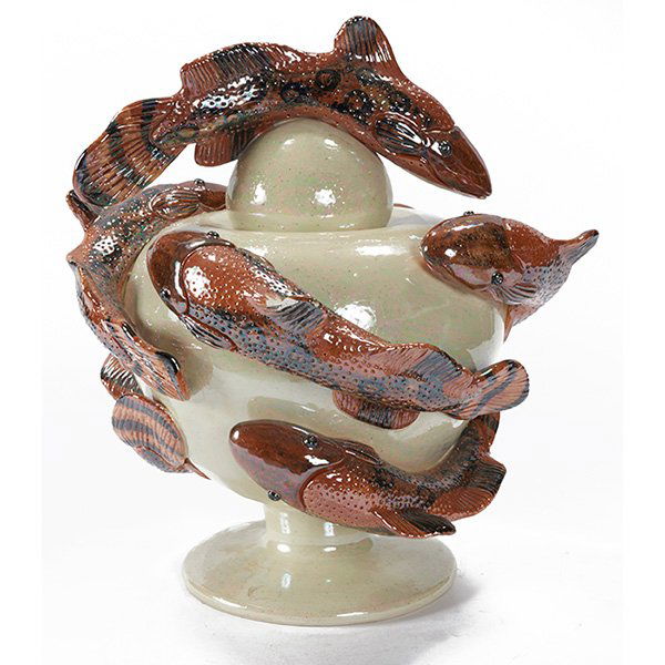 Knoblock Fish urn 12"dia x 13"h (1 of 1)