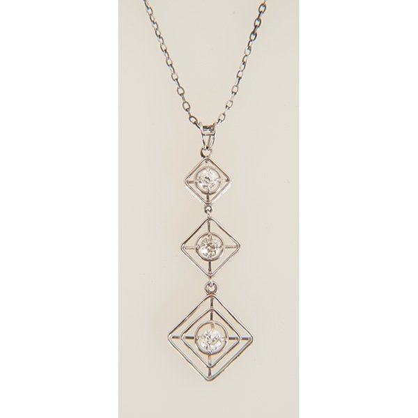 Art Deco pendant necklace pendant: 1 3/4"l; necklace: (1 of 2)