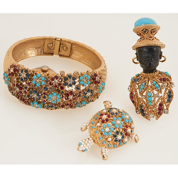 Costume Jewelry three articles: turtle brooch, (1 of 1)