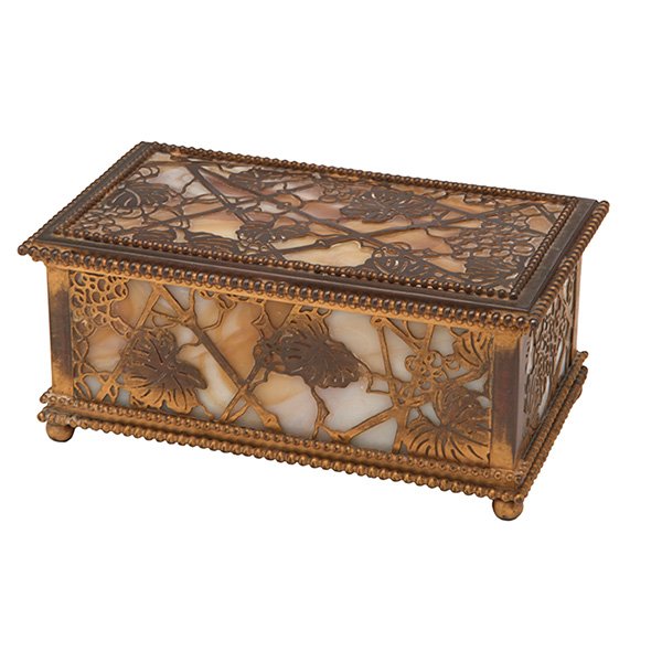 Tiffany Studios Grapevine box, #29  6.75”w x 4”d x 3”h (1 of 2)