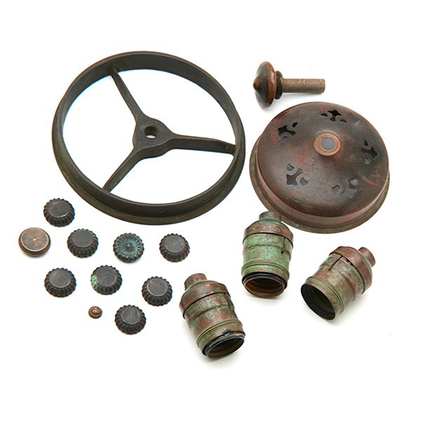 Tiffany Studios lamp pars: three sockets, wheel and (1 of 1)