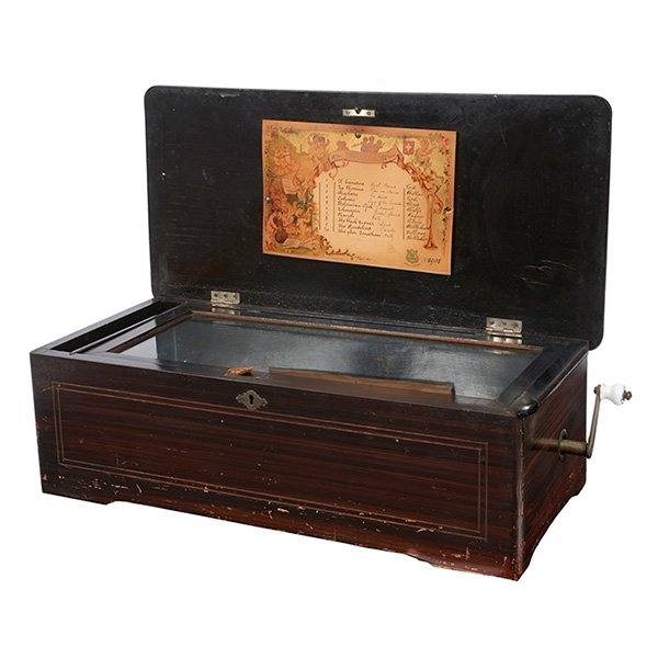 Swiss ten-aire single cylinder music box 19.75"w x (1 of 1)