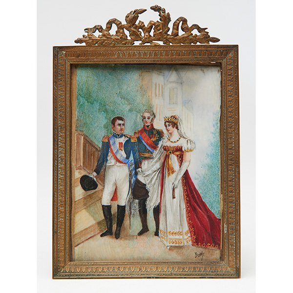 French Napoleon and Eugenie miniature painting sheet: (1 of 1)