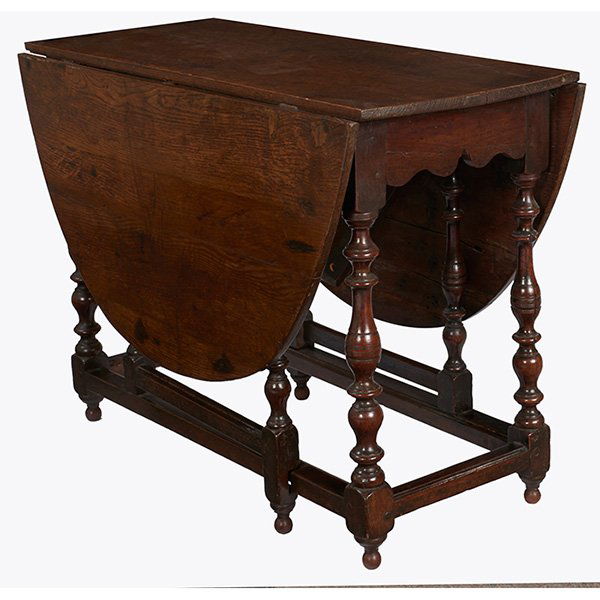 Georgian Provincial drop-leaf gate-leg table 37"w x (1 of 2)