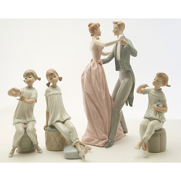 Lladro figurines, group of three largest: 5.5”w x 4.5”d (1 of 2)