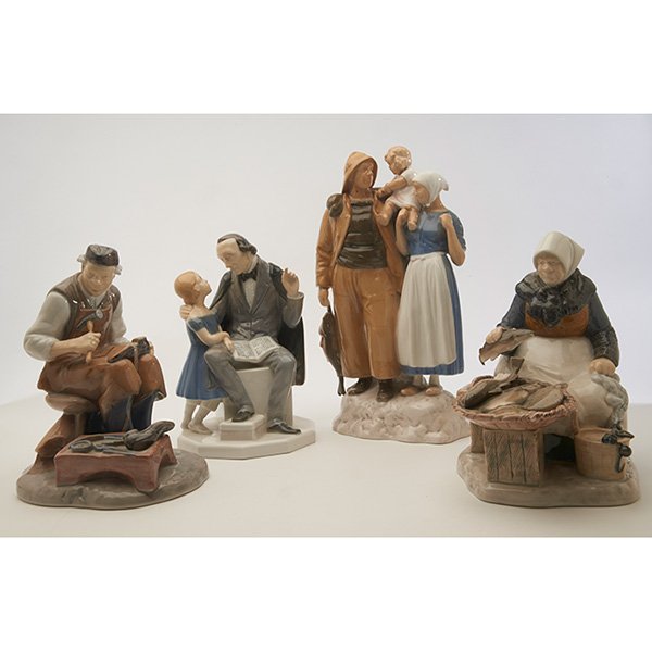Bing & Grondahl figures, group of four largest: 8"w x (1 of 2)