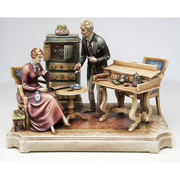 Antonio Borsato Milady's Reverie figural group 11.5"w x (1 of 1)