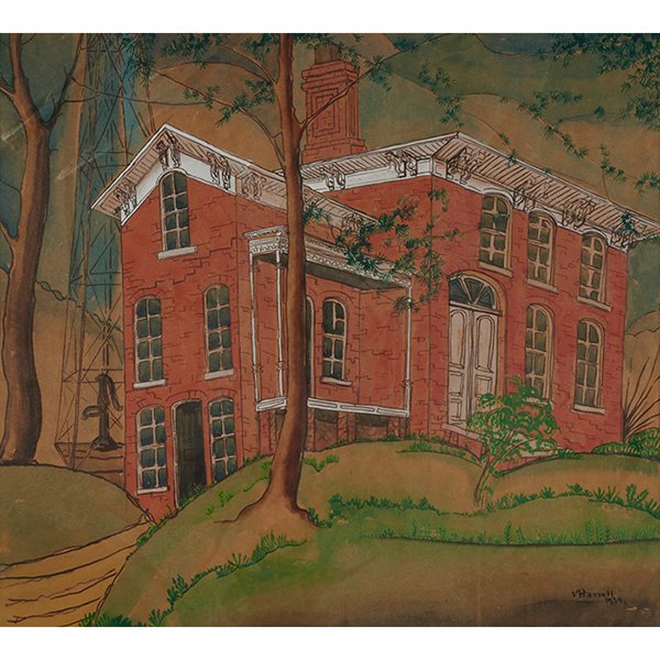 Vin Hannell, (American, 1896-1964), Red House, 1934, (1 of 1)