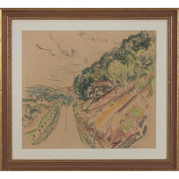 Henry Leon Roecker, Landscape, pastel on paper, 16.25": Henry Leon Roecker, Landscape, pastel on paper, 16.25" x 18.25"