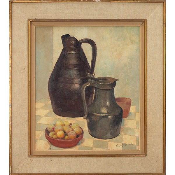 Rene Georges Gautier, Still Life Lot# 547, oil on (1 of 1)