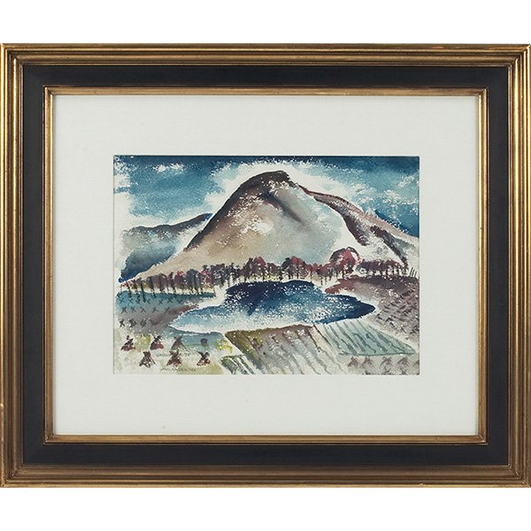 Karl Gasslander, Mountain Landscape, watercolor, 12.5" (1 of 1)