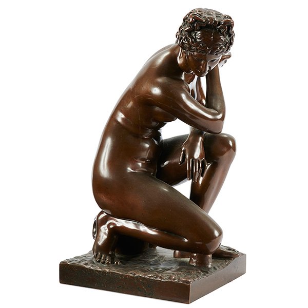 After the Antique, Crouching Venus, bronze, 14"h: After the Antique, Crouching Venus, bronze, F. Barbedieene Foundeur, 14"h, Provenance: Property from the Estate of William and Anne Zimring, Chicago, Illinois